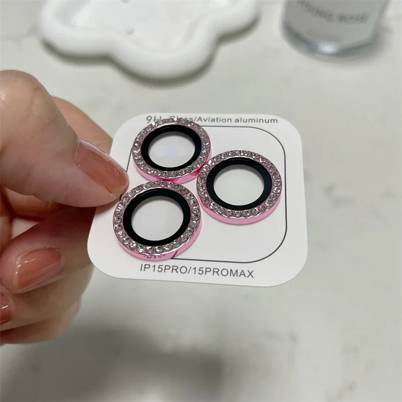 2-3 Uds lente de teléfono móvil estrella pegatina de diamante para Apple IPhone 17 16 15 14 Pro Max Plus lente de cámara trasera película pegatina de lente Flash - imagen 4