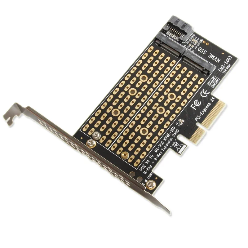 M2 SATA B Key a SATA3.0 + M.2 NVME M Key a PCI Express 4,0 X4 tarjeta elevadora PCIE a M2 SSD adaptador para 2230 2242 2260 2280 M2 SSD - imagen 5