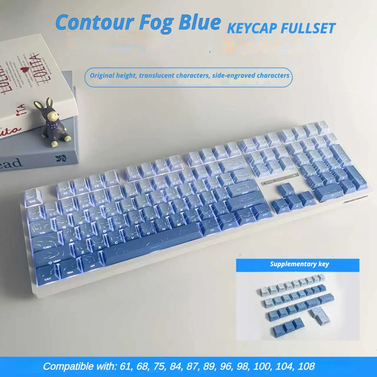 Juego de retroiluminación lateral de contornos, teclas de 135 teclas, perfil de cereza PBT, doble disparo para teclado mecánico MX Switch, diseño ISO ANSI - imagen 2