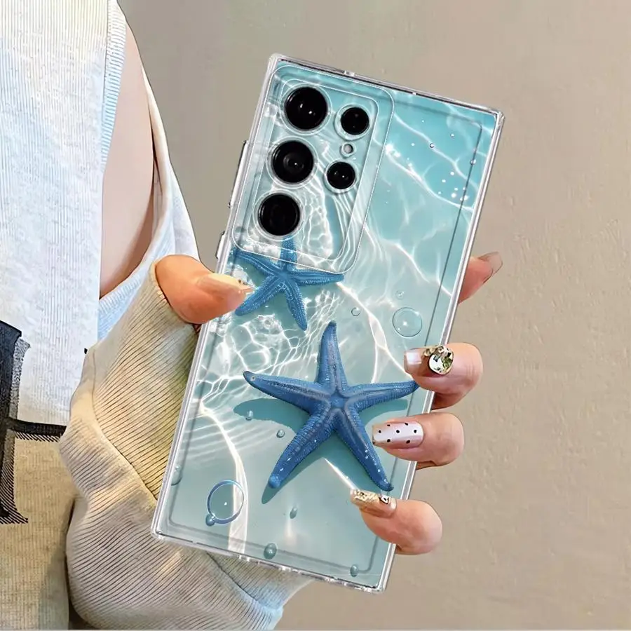 Funda blanda azul junto al mar para Samsung Galaxy S10 Plus S24 FE Note 10 20 Ultra S22 S23 S25 Ultra S21 S20 - imagen 3