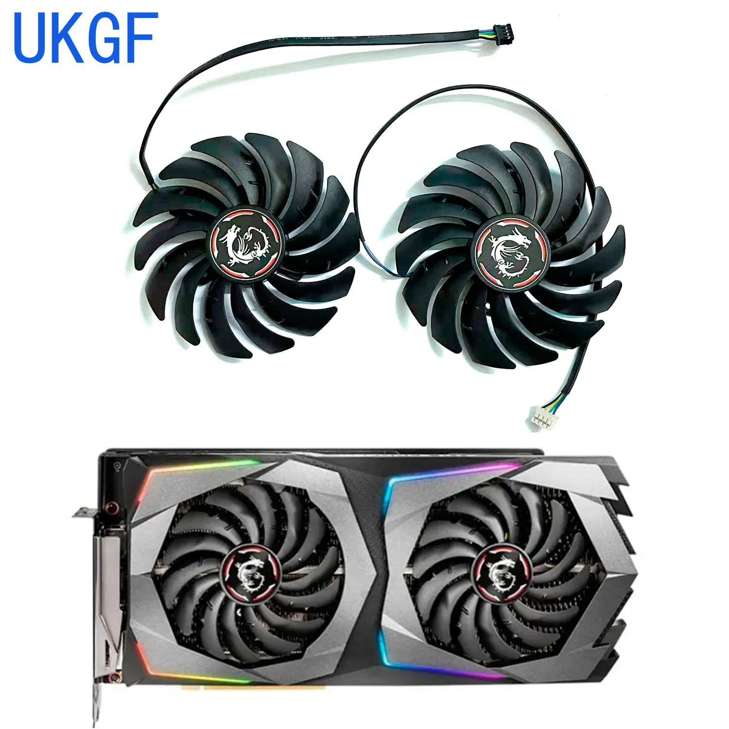 UKGF nuevo ventilador GPU 95MM 4PIN PLD10010S12HH RTX 2070 para GeForce MSI RTX 2070 GAMING Z ventilador de refrigeración de tarjeta gráfica - imagen 2