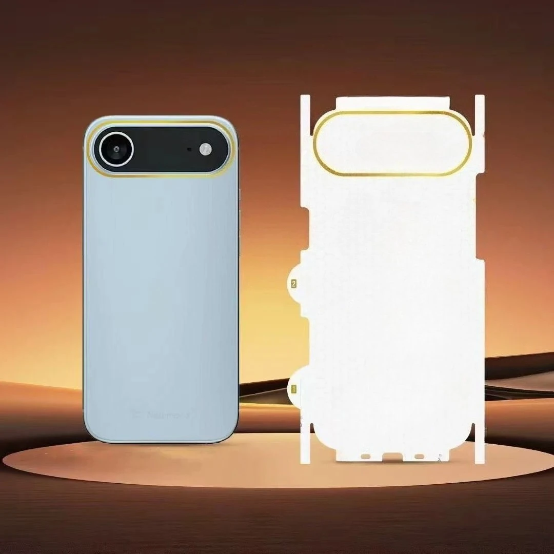 Película de hidrogel de cubierta completa con bordes traseros y laterales, 2 uds., para iPhone 17 Pro Max/17 Air, acabado de diamante dorado mate, antihuellas - imagen 4