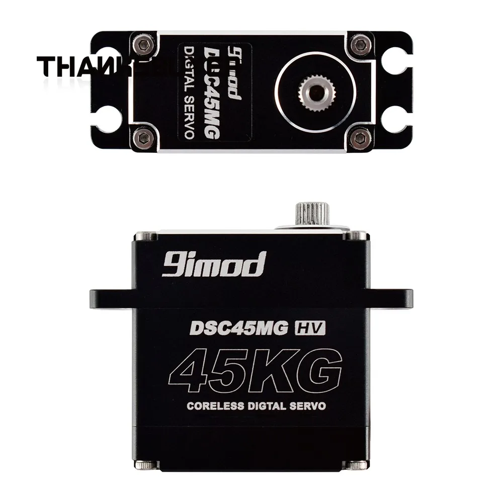 9imodo 45KG 180 °   /270 °   /360 °   Motor inalámbrico de alta tensión del cepillo de carbón del engranaje DSC45MG HV del servo de Digitaces - imagen 3