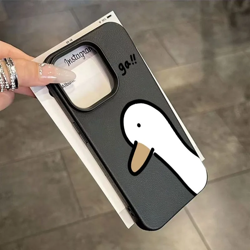 Funda de teléfono para iPhone 17 16 15 Pro Max 14 Plus 13 12 11 XS Max X XR 16E 17 Air regalo de moda para amante Linda funda de pato Simple - imagen 4