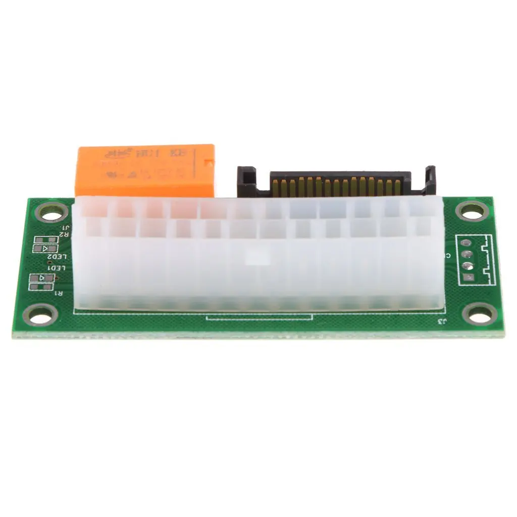 Cable de arranque síncrono de fuente de alimentación dual de 24 pines, la última tarjeta de extensión ATX de 24 pines a Molex de 4 pines/SATA, para máquinas de minería BTC - imagen 4