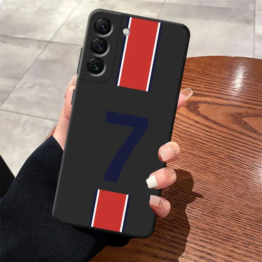 Funda con número de pie para Samsung Galaxy A04 A20 A13 A70 A40 A16 A05 A10 A12 A50 A30 A15 A06 A17, funda negra suave para teléfono - imagen 2