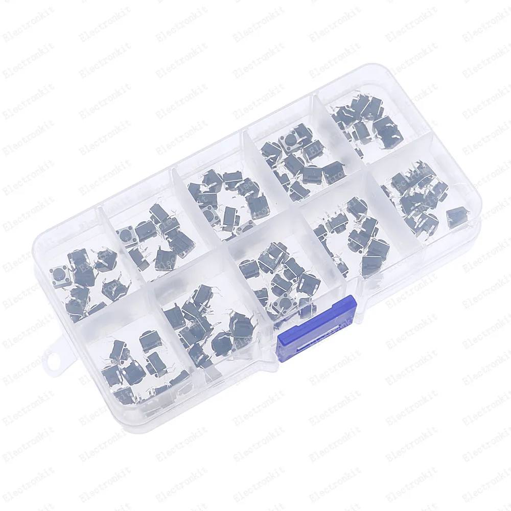 100 Uds 6*6*5mm caja de Kit de interruptor de botón táctil momentáneo - imagen 3