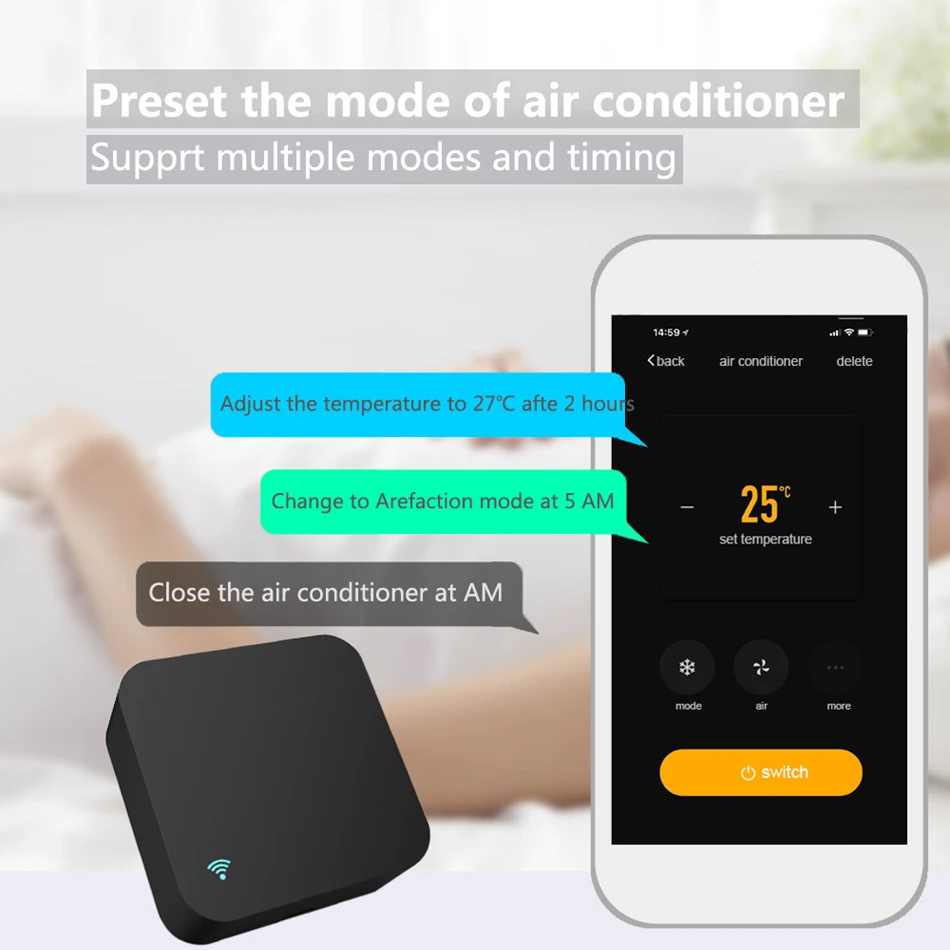Control remoto infrarrojo para aire acondicionado, dispositivo Universal con WiFi, compatible con Smart Home, Tuya, Alexa y Google Home - imagen 3