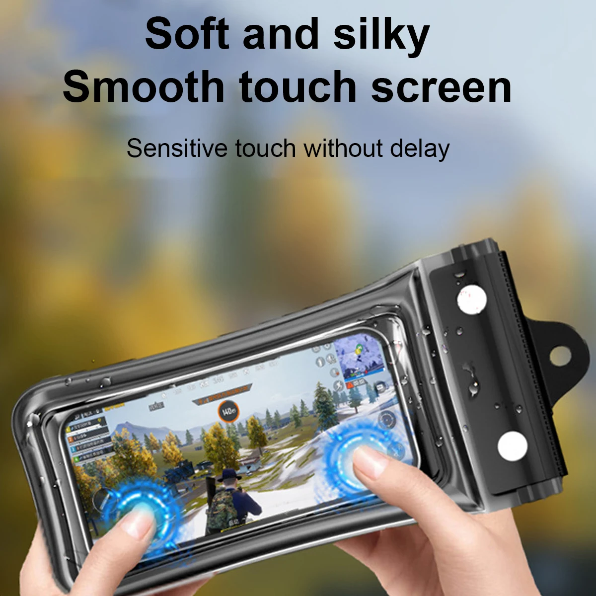 Funda Universal impermeable para teléfono con pantalla táctil de menos de 7,2 pulgadas, funda para teléfono móvil con cordón, bolsa sellada para natación y buceo - imagen 3