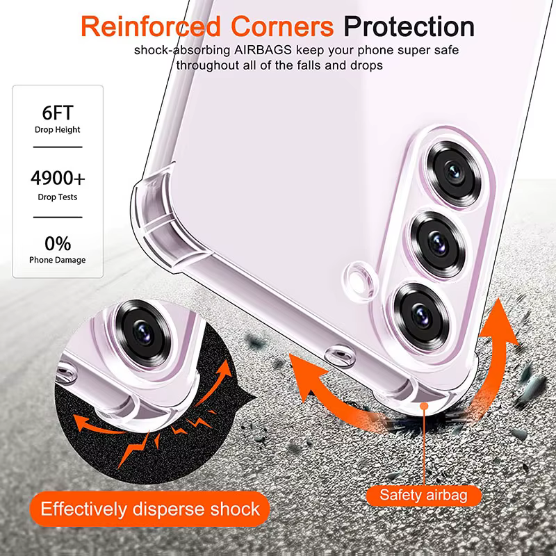 Fundas de teléfono para Samsung S25 Edge S24 S23 Ultra S22 S21 FE S20 Plus funda Galaxy A55 A15 A05 A54 A52 A35 A25 cubierta trasera fina transparente - imagen 2