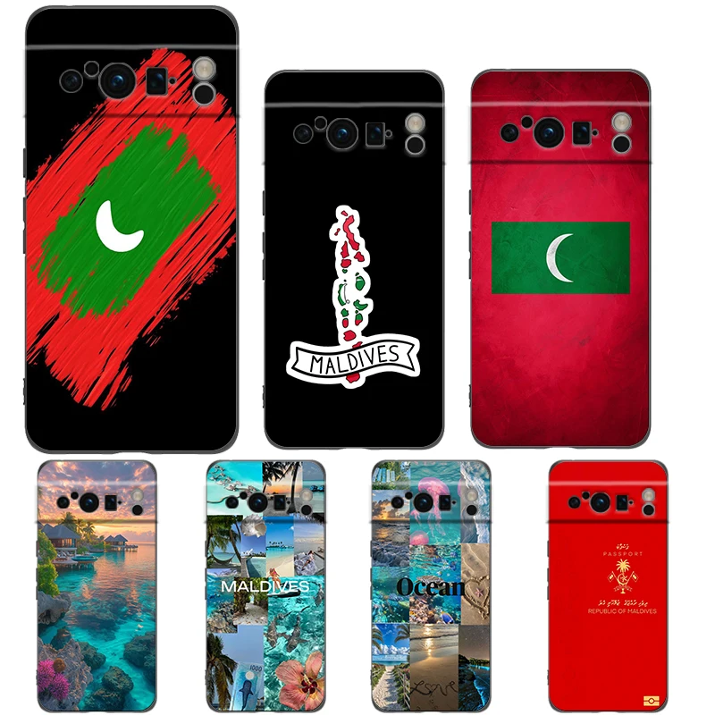 Para Google Pixel 10 Pro funda de teléfono Pixel 9 Pro XL TPU funda Pixel 8 Pro 9A 8A 7A 7 6A 6 Pro funda suave pasaporte de Maldivas