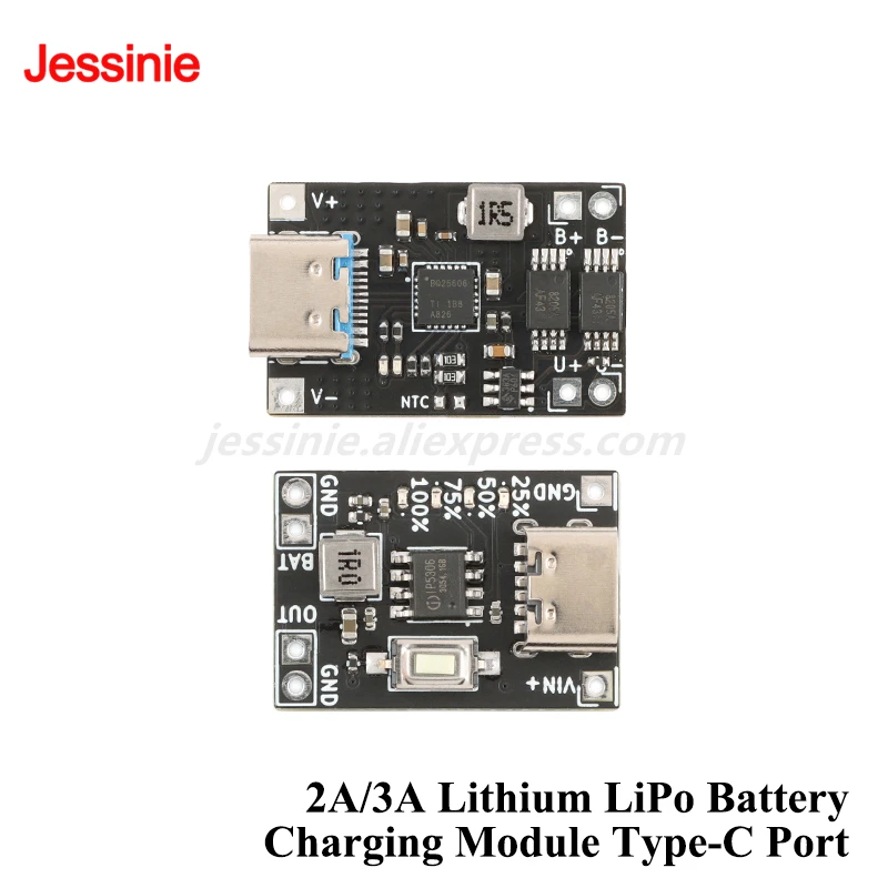 1-10 Uds 5V 2A 3A módulo de carga de energía reductor TYPE-C USB LiPo cargador de batería placa de circuito de protección DIY móvil