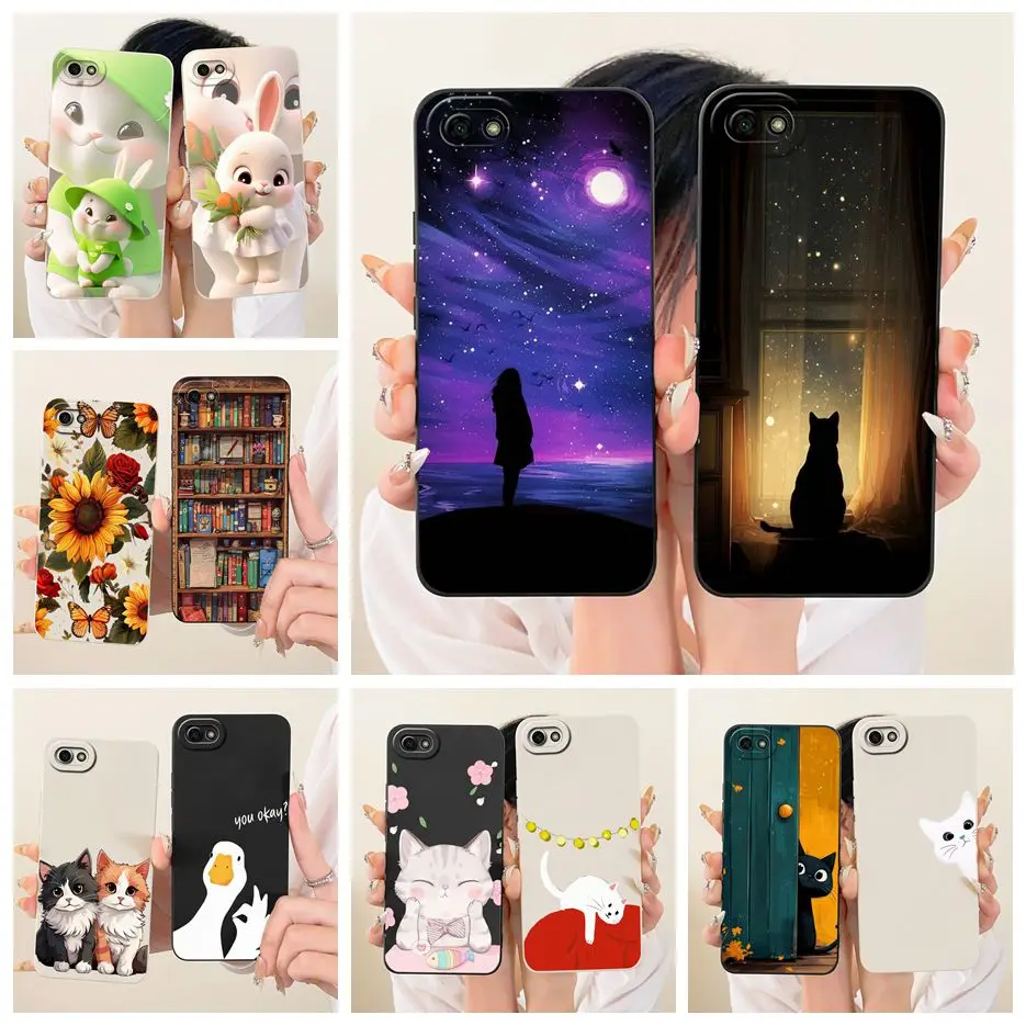 Para Huawei Y5 2018 funda DRA-LX2 Linda moda caramelo pintado cubierta suave TPU funda de teléfono para Huawei Y5 Lite 2018 Y 5 Prime 2018 bolsas