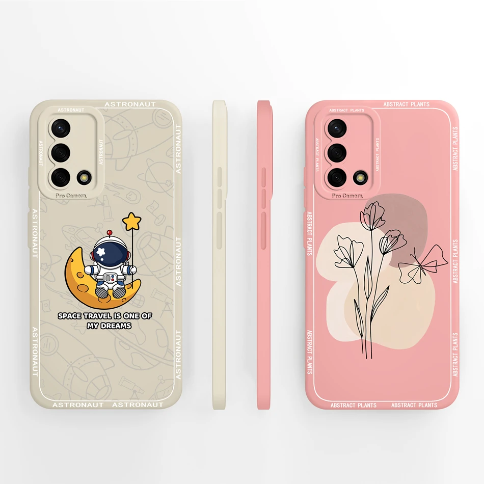 Funda creativa para Oppo A74, cubierta trasera de silicona líquida suave, parachoques pintado para Oppo A 74, fundas de teléfono, Protector de cámara - imagen 2
