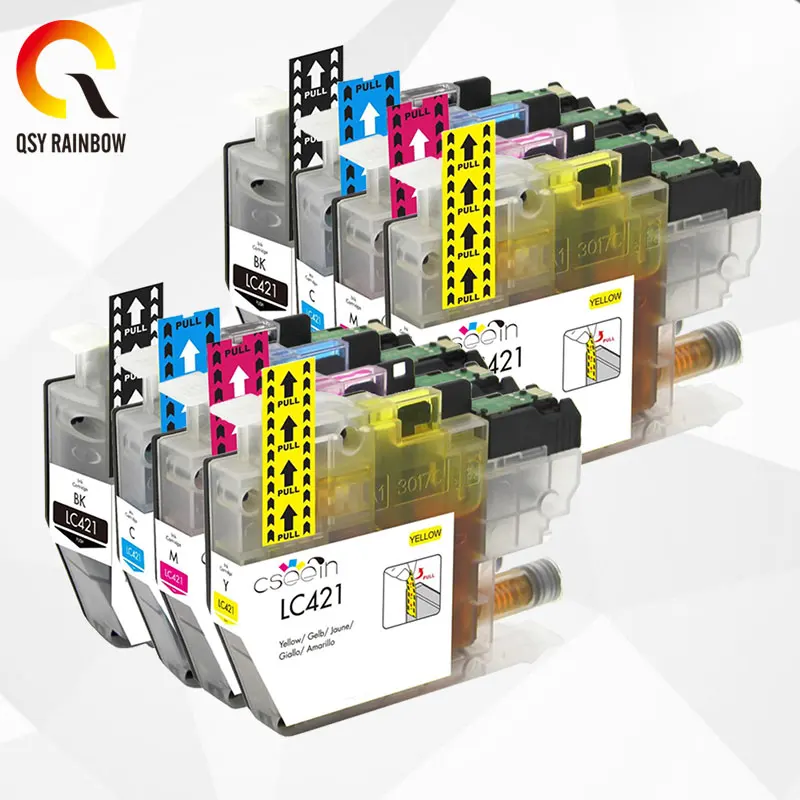 Cartucho de tinta de alta capacidad LC 421XL 421XL para impresora Brother LC421 Compatible DCP-J1050DW J1140DW J1010DW MFC-J1010DW