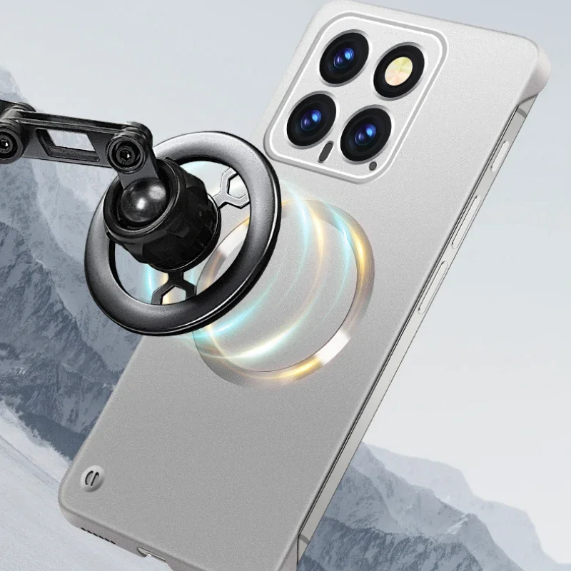 Para Xiaomi 15 Ultra pintura metálica sin marco delgada funda dura para PC para Xiaomi Mi 15 Ultra 15pro magnética para Magsafe funda protectora - imagen 2