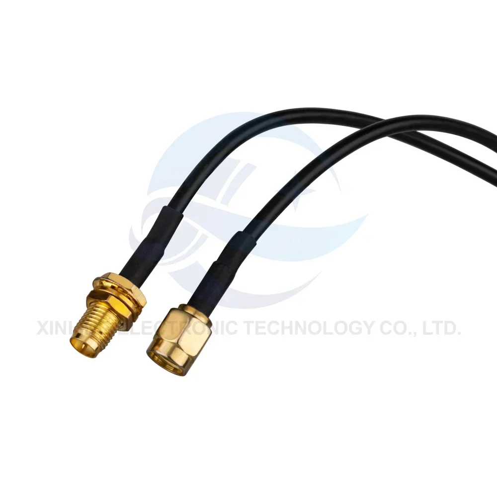 Conector RP-SMA SMA Cable de extensión macho a hembra Cable alimentador de cobre para tarjeta de red WiFi Coaxial antena enrutadora RG174 - imagen 5