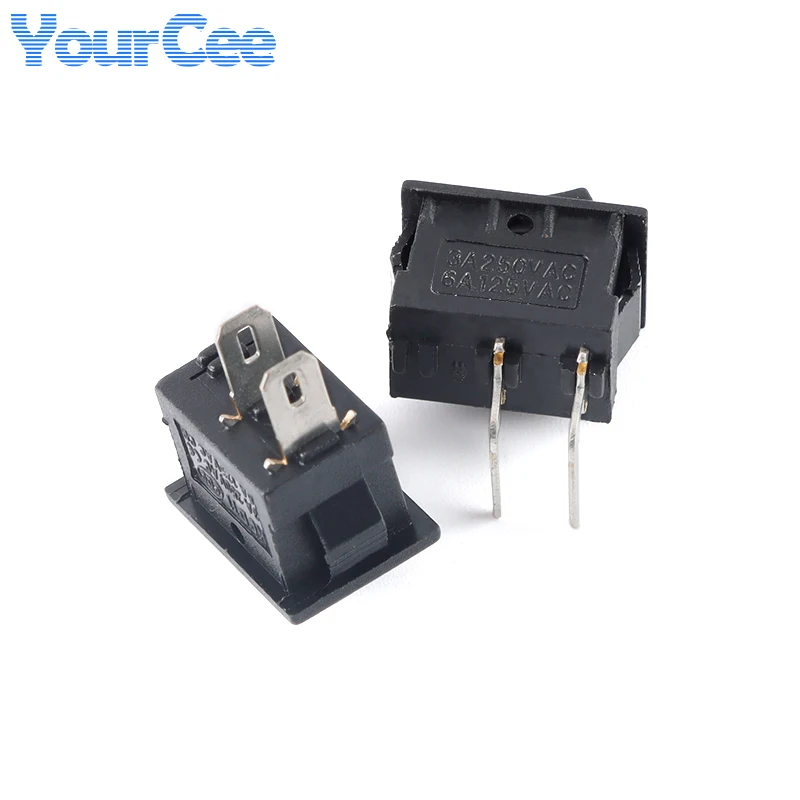 5 uds KCD11 interruptor basculante de 2 pines 3 pines 3A 250V AC 6A 125V AC SPDT apertura de encendido y apagado 15MM tipo barco interruptor de alimentación de botón redondo pequeño - imagen 4