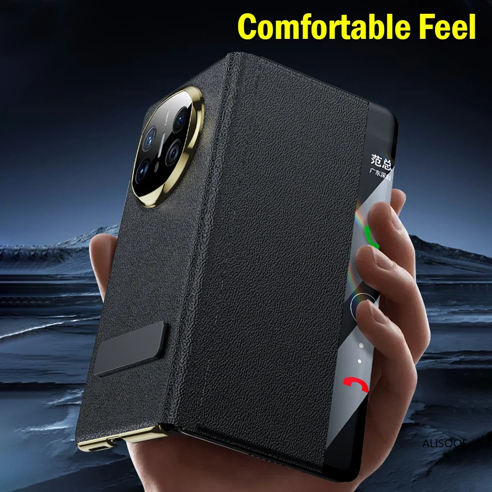 Funda con soporte de dirección para Huawei Mate X6, Funda de cuero con tapa para teléfono con vista inteligente para Huawei Mate X6 5G Capa Funda - imagen 3