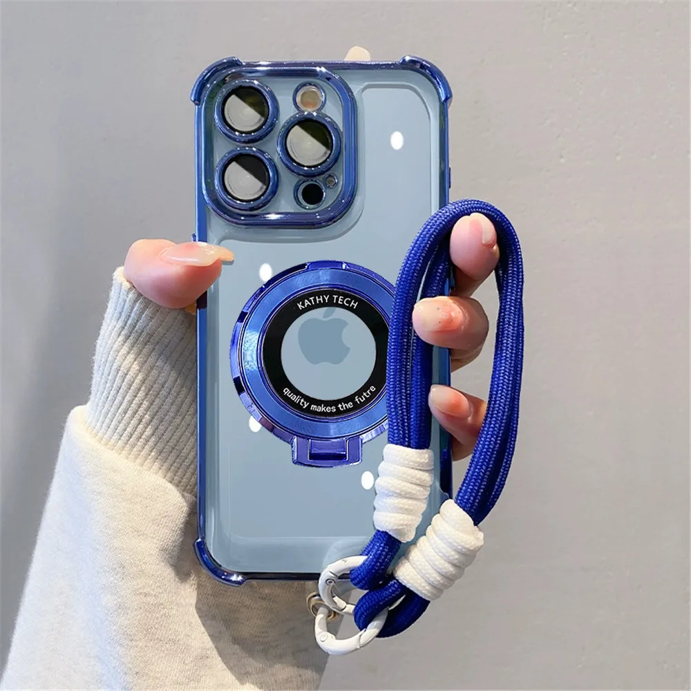 Funda de teléfono con soporte magnético a prueba de golpes para Huawei Nova 13 Pro 12 11 10 9 8 7 6 5 Pro SE con cordón funda de soporte de silicona suave - imagen 5