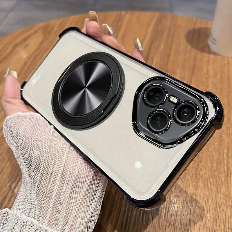 Funda de teléfono transparente a prueba de golpes de lujo para Infinix Note 40 Pro Plus 30 Smart 9 8 Hot 40 50i 30i soporte magnético cubierta de parachoques