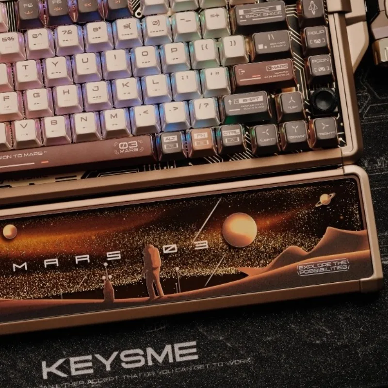 Reposamuñecas para teclado Mars Metálico Quicksand, reposamuñecas ergonómico de sílice personalizado para teclado mecánico, reposamuñecas de aleación de aluminio - imagen 5