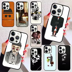 Funda de dibujos animados Killer Leon tío chica para iPhone 17 Air 15 16e 13 12 11 14 Pro Max Plus funda de teléfono coque Shell