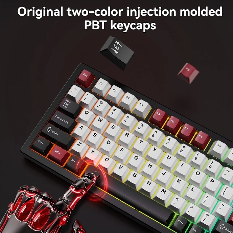 Teclado mecánico FH98 trimododo intercambiable en caliente RGB personalizado CNC Teclado ergonómico de aluminio accesorios de oficina para juegos regalo - imagen 5