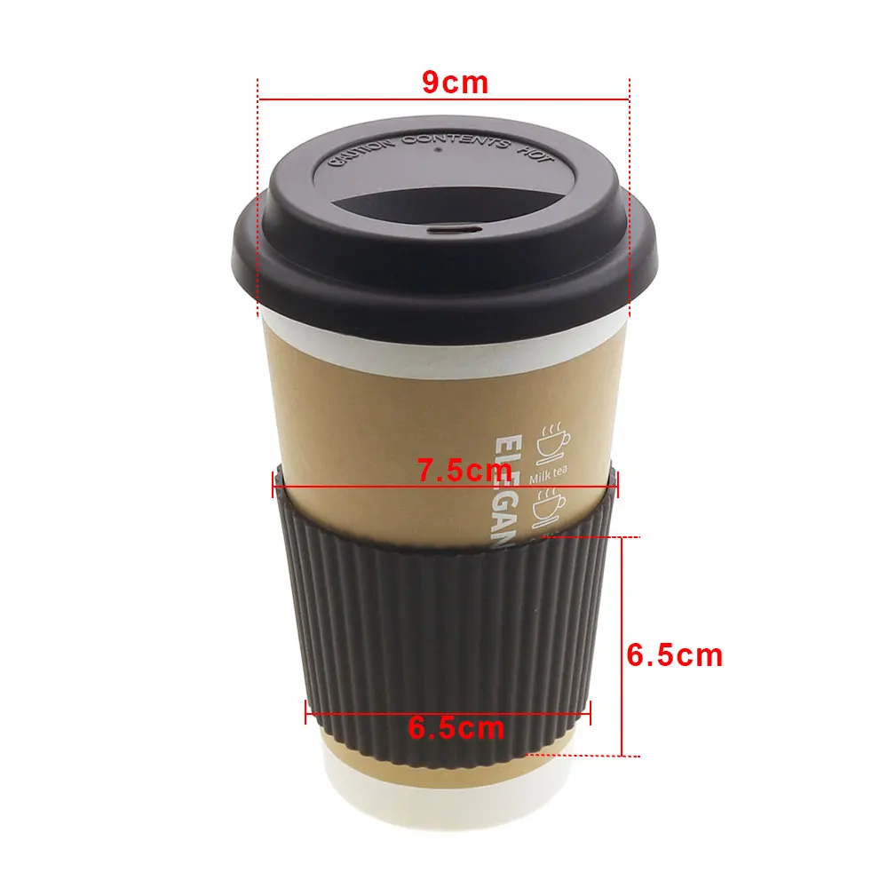 JCD 1 Juego de tapa de taza de silicona Universal + cubierta de taza aislamiento antipolvo manga de taza tapas de taza de café funda antideslizante para botella de agua - imagen 2