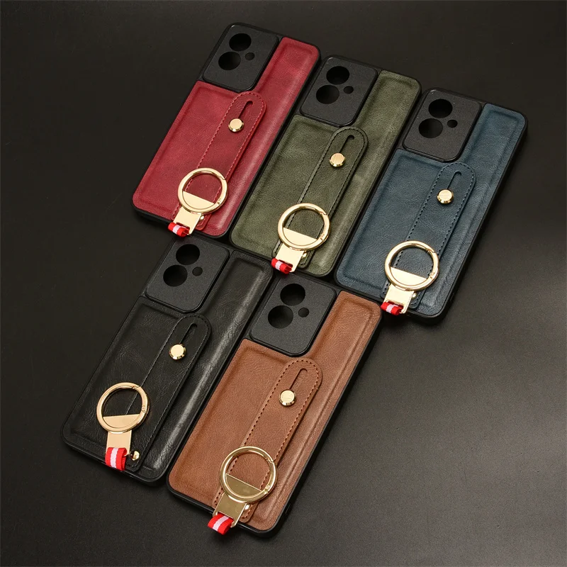 Funda de cuero con soporte de pulsera de lujo para Motorola Moto G35 G55 G45 G85 5G con abridor de anillo Coque Fundas Capa - imagen 2