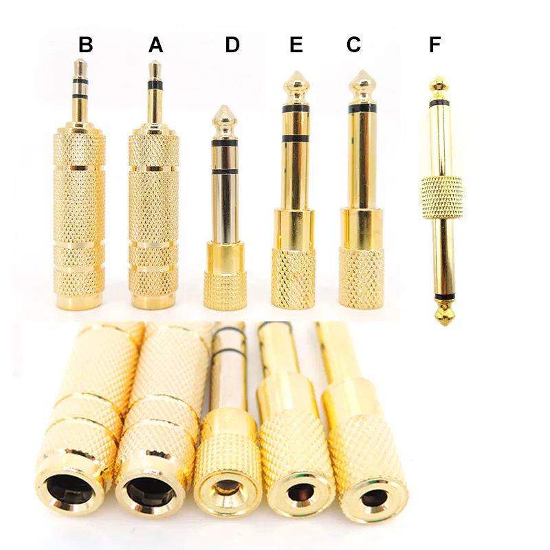 Mono estéreo 6,35mm 1/4 "macho hembra a 3,5mm 1/8" 2 3 polos macho hembra 6,5mm 6,35 adaptador conector Jack auriculares enchufe h