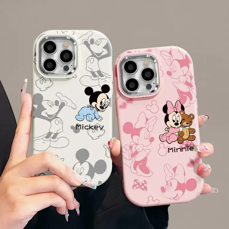 Funda bonita Y2K Mickey Minnie para Samsung Galaxy S25 S24 S23 S22 Ultra Plus S20 S21 FE A56 A36 A15 A35 A54 A14 A16 A52 A53 A25 A26