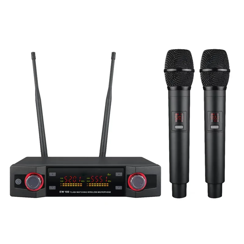 Sistema transmisor inalámbrico ajustable de frecuencia de micrófono, Clip UHF profesional para fiesta, espectáculo, escenario, boda - imagen 5