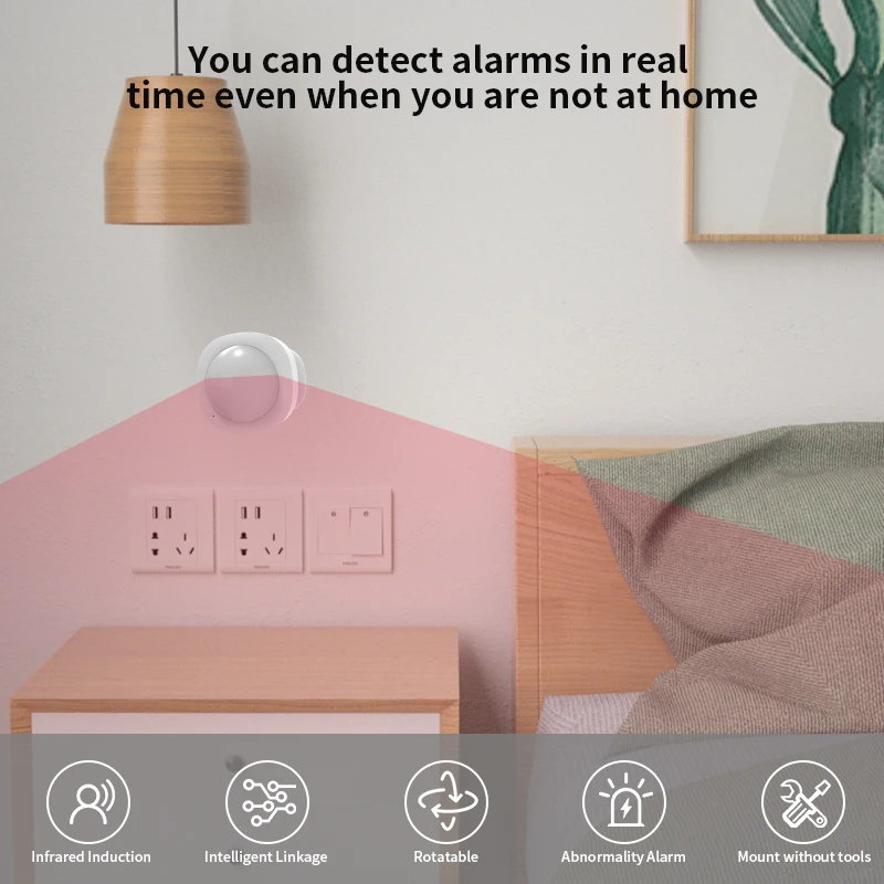 Tuya Zigbee WIFI 120 °   Sensor de movimiento de ángulo ajustable Pir, Detector inalámbrico de movimiento del cuerpo humano infrarrojo, voz de Google Home Alexa - imagen 5