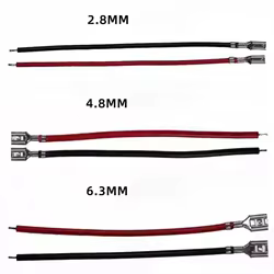 Terminales de Pala Hembra para Engarzar con Cable Rojo y Negro