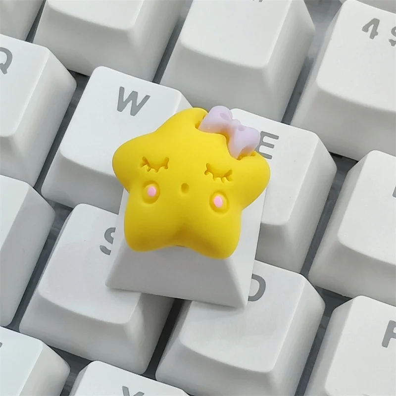 Teclado mecánico hecho a mano, creativo, estrella, sol, rosa, personalizado, regalo, teclas de repuesto de eje transversal - imagen 5