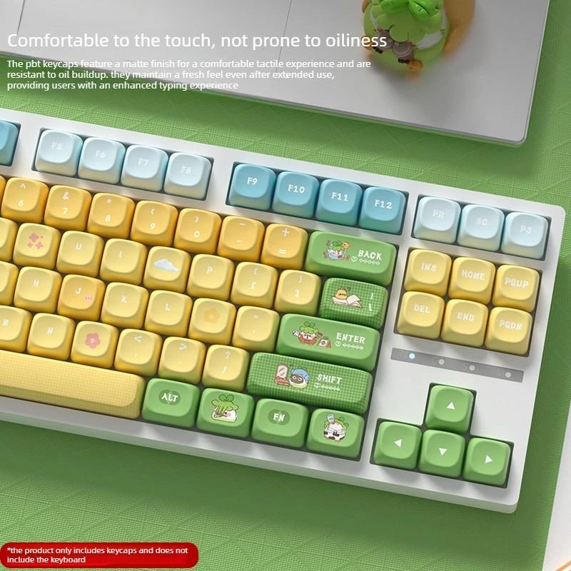 Teclas de pollo pequeño perfil MOA 121 teclas PBT 5 caras DYE-SUB lindos animales de dibujos animados Keycap para teclado mecánico MX Switch - imagen 3