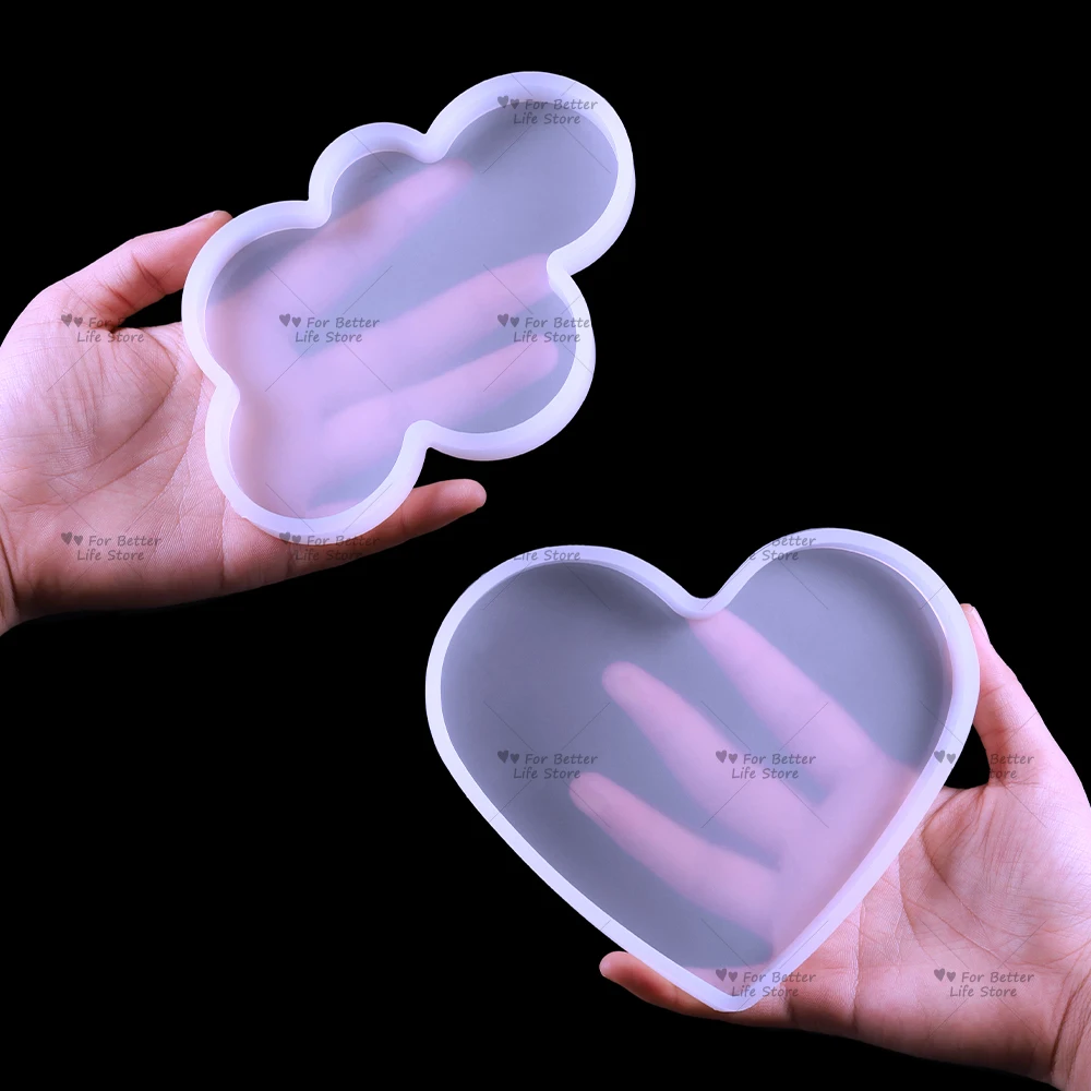 Bandeja de posavasos transparente para una vida mejor, molde de silicona de resina transparente, molde de fundición epoxi, adornos artesanales, decoraciones para el hogar, 1 unidad - imagen 5