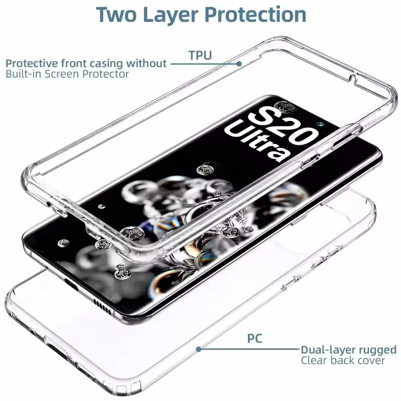 Para Samsung Galaxy A16 A15 A14 A13 A06 A05 A05S A55 A54 A53 A52 A56 A33 A34 A35 A36 A24 A25 360 Protector transparente funda de teléfono - imagen 3