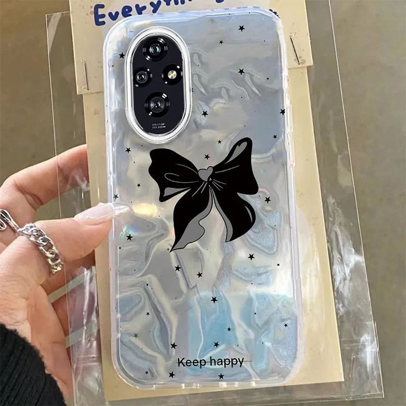 Funda de amor para niñas con lazo de mariposa y gato para Honor 200 X9 200 Lite Magic 4 Lite X5 Plus, funda para teléfono de PC - imagen 4