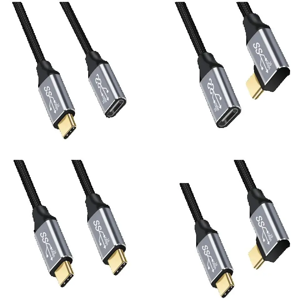 Cable de extensión USB C PD 4K de 3M, 2M, 1M, Cable de datos de carga rápida tipo C, USB-C Thunderbolt 3 para Xiaomi Nintendo Switch, Cable USB 3,2