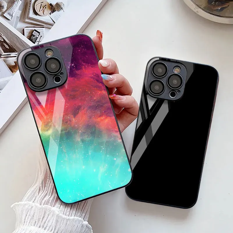 Funda de teléfono Starry Sky para iPhone 16 Pro Max, Fundas para iPhone 11 13 15 14 12 16promax 15promax, Funda de vidrio templado a prueba de golpes - imagen 4