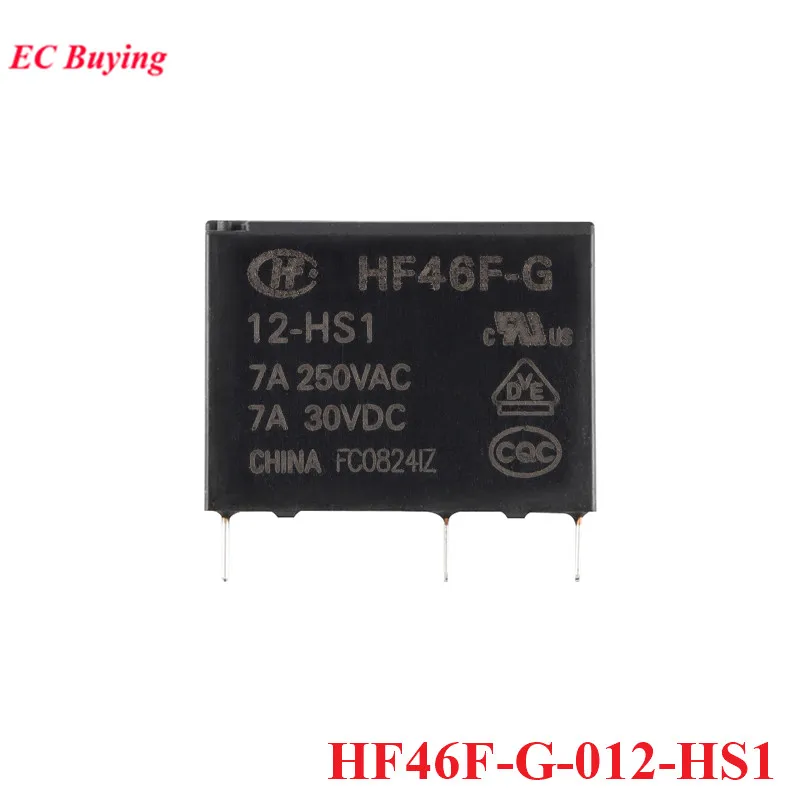 10 uds/1 unidad HF46F relé HF46F-G 005-HS1 012-HS1 024-HS1 024-HS1T 5VDC 12VDC 24VDC DC 5V 12V 24V normalmente abierto 7A 4PIN Power Rele - imagen 3