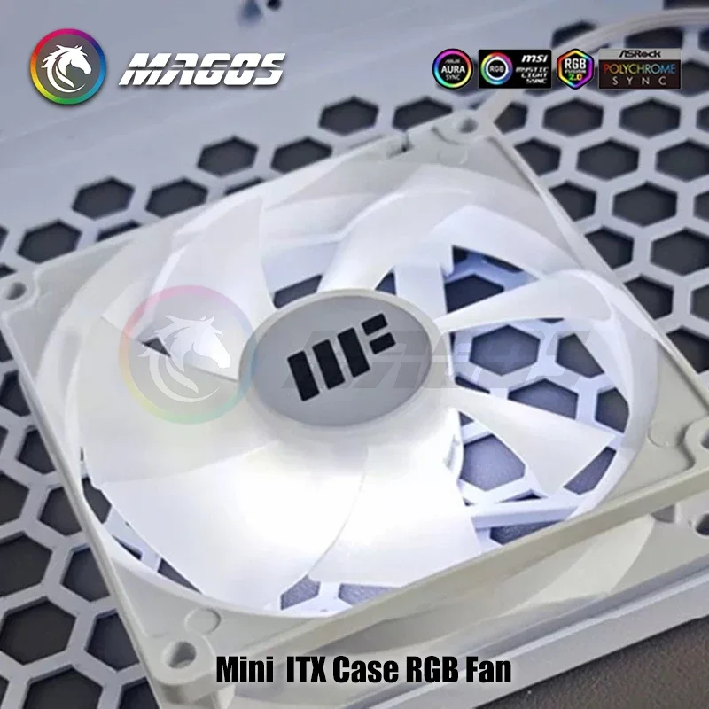 Mini ITX Case ARGB Fan 8 \ 9CM Match Agua \ Ventilador de radiador de refrigeración por aire 8025 \ 9025 Placa base más fresca 5V SYNC + 4 pines PWM - imagen 4