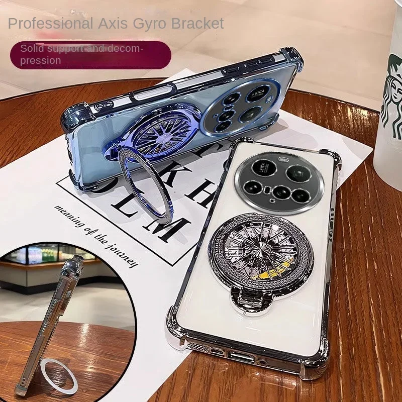 Funda con soporte giroscópico de lujo para Xiaomi 15 Ultra 14T 13T Pro 11 Lite POCO F7 F6 F5 X7 X6 PRO, carcasa de parachoques a prueba de golpes, funda suave de TPU - imagen 2