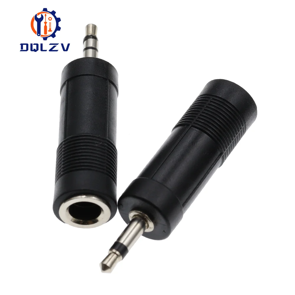 Conector hembra de 6,35mm a macho de 3,5mm, conector de 2 polos y 3 polos, amplificador de auriculares, adaptador de Audio, micrófono, convertidor auxiliar de 6,3 y 3,5mm - imagen 3