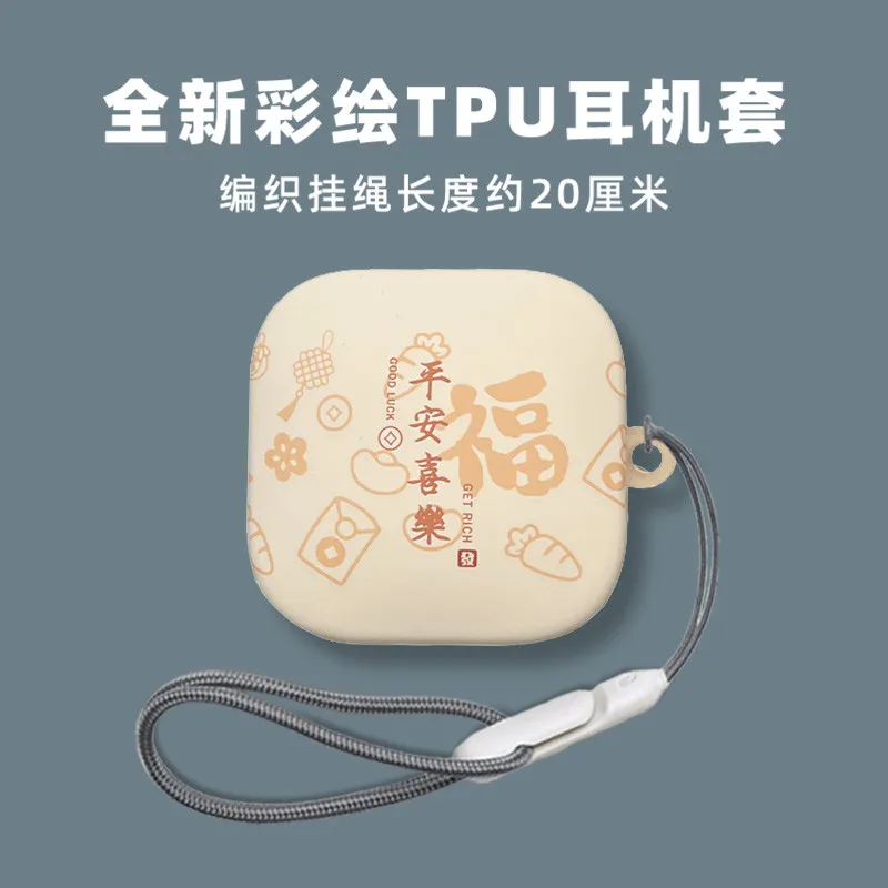 Para Shokz OpenFit 2 T920 funda bonita con colgante de cordón Shokz OpenFit 2 (T920) funda suave de silicona bonita funda protectora de dibujos animados de melocotón - imagen 5