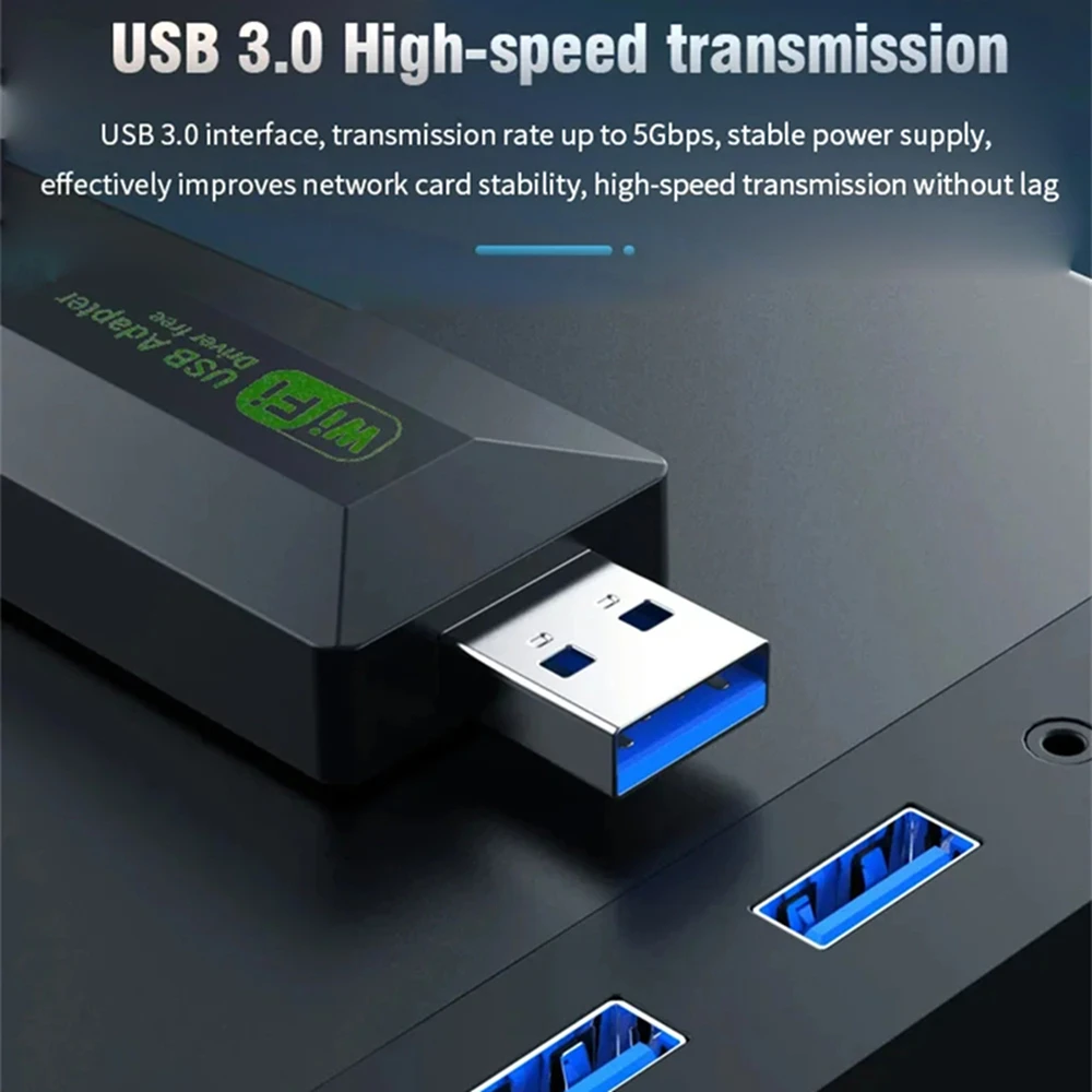 Adaptador USB WiFi de 1200Mbps, Dongle Wi-Fi de doble banda 2,4G + 5Ghz, 4 antenas 802.11AC USB3.0, receptor de tarjetas inalámbrico de alta velocidad para PC/portátil - imagen 4