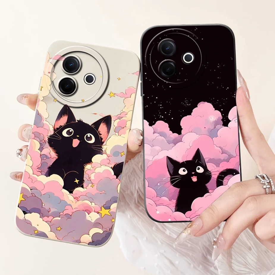 Para Vivo Y39 5G funda V2436 flores de lujo cubierta pintada de caramelo funda de silicona suave para Vivo Y300i Y 39 VivoY39 VivoY300i 5G Fundas - imagen 3