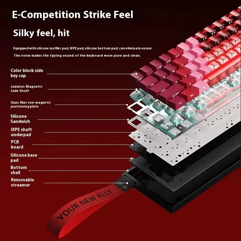 XINMENG Beat68 HE interruptor magnético Ultra con cable teclado para juegos modo Tri 0,01mm disparo rápido 8000Hz 28K velocidad de escaneo 7000mAh regalos - imagen 5